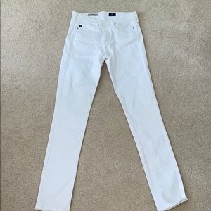AG The Prima Mid-Rise Cigarette white jeans